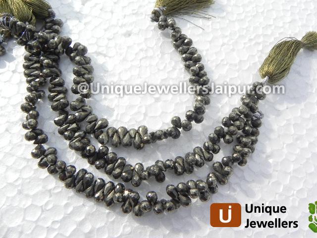 Pyrite Faceted Drop Beads